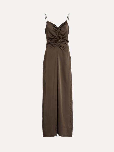 ROTATE Dark Green V-Neck Slip Dress