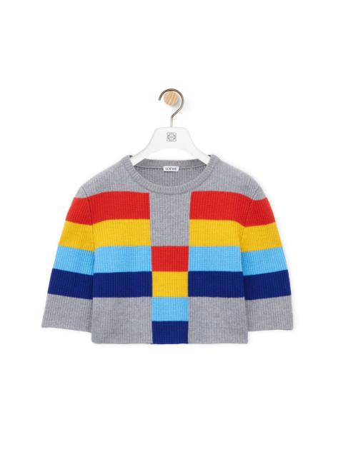 Cropped sweater in wool