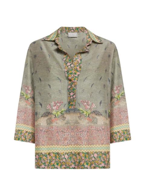 Pierre-Louis Mascia Tetris floral-pattern paisley-motif shirt