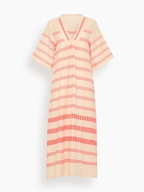 lemlem Edna V-Neck Dress in Tigist Flame