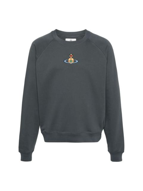 Orb-embroidery cotton sweatshirt