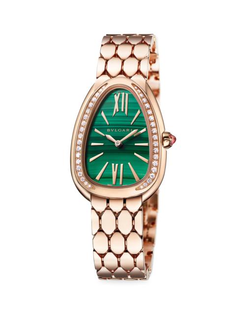 BVLGARI Women's Serpenti Seduttori Rose Gold, Diamond & Malachite Dial Bracelet Watch - Rose Gold