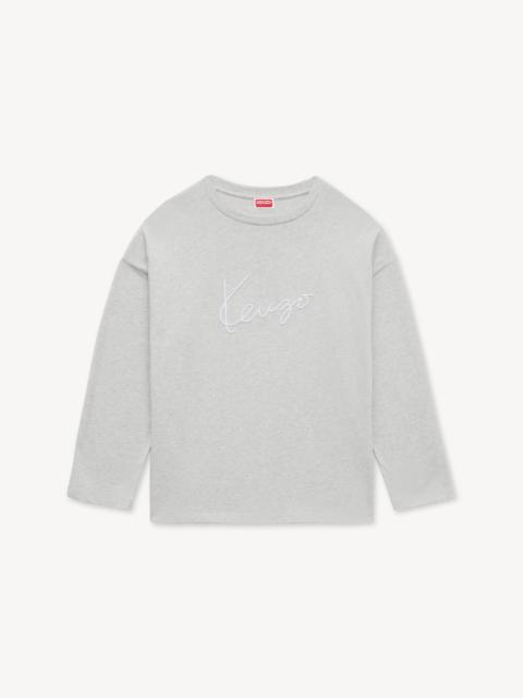 KENZO 'KENZO Signature' embroidered long sleeves T-shirt in cotton