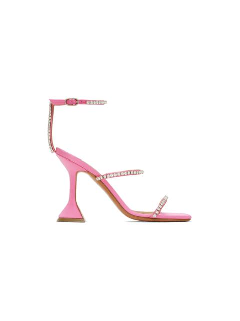 Amina Muaddi Pink Gilda Sandal Heeled Sandals
