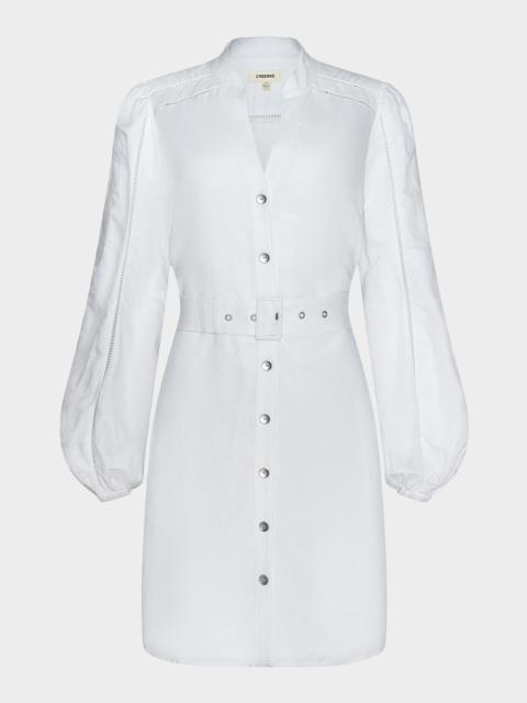 L'AGENCE Kiersten Belted Lace-Inset Midi Dress