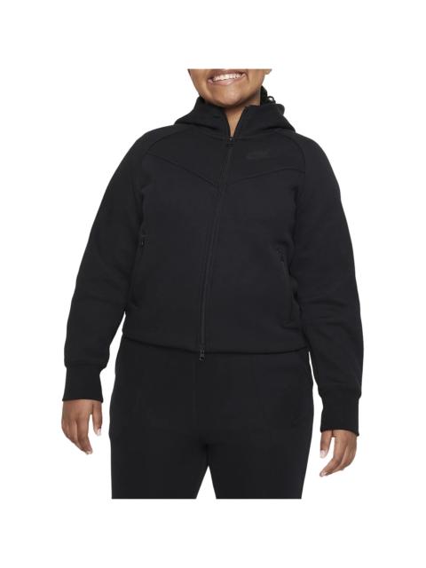 Nike Sportswear Tech Fleece Full-zip Hoodie (Extended Size) GS "Triple Black" FD2980