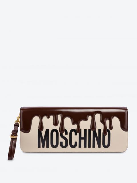 Moschino MELTED CHOCOLATE MAXI CLUTCH