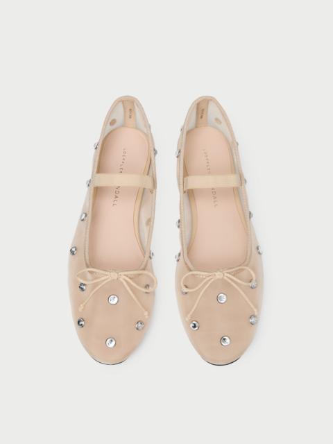 LOEFFLER RANDALL Leonie Caramel/Crystal Ballet Flat