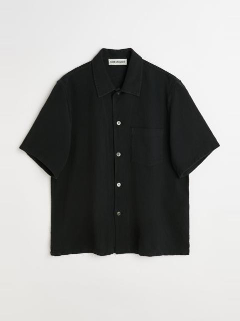 Our Legacy Box Shirt Shortsleeve Black Crochet Weave