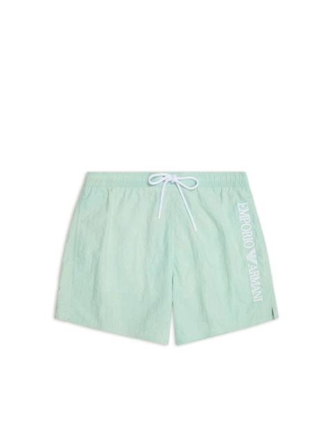 EMPORIO ARMANI logo-embroidered drawstring swim shorts