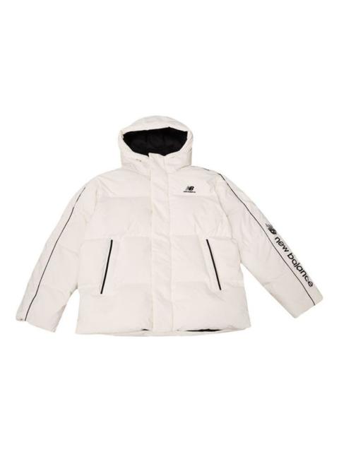 New Balance Casual Hooded Puffer Jacket 'White Black' NPA4E111-IV