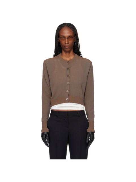 Brown Micro Cardigan
