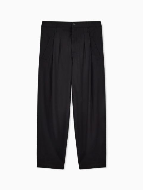 GIORGIO ARMANI SINGLE-PLEAT LIGHTWEIGHT WOOL CLOTH 트레이너