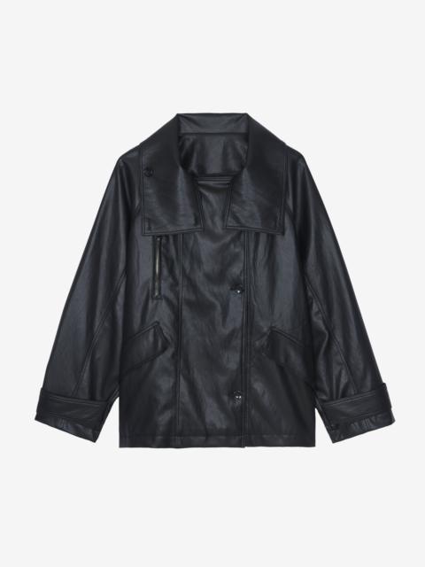 The Frankie Shop Amunta Faux Leather Trench Jacket - Black