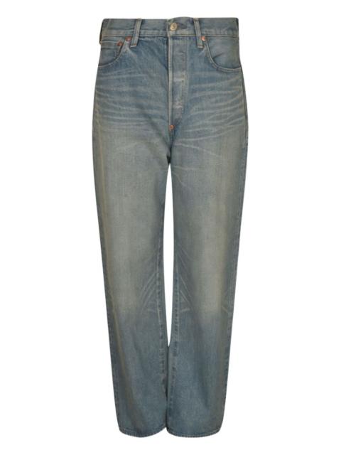 Junya Watanabe faded logo-patch jeans
