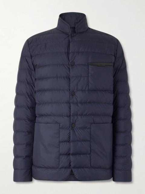 Moncler Kenai Leather-Trimmed Quilted Shell Down Jacket