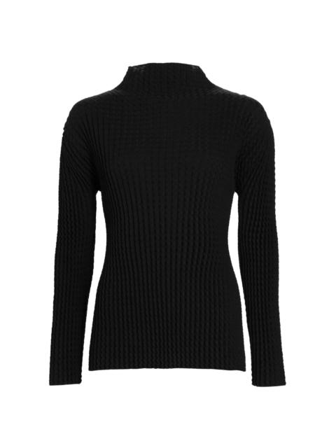 ISSEY MIYAKE Women's Spongy Long-Sleeve Top - Black