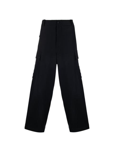 straight-leg wool trousers