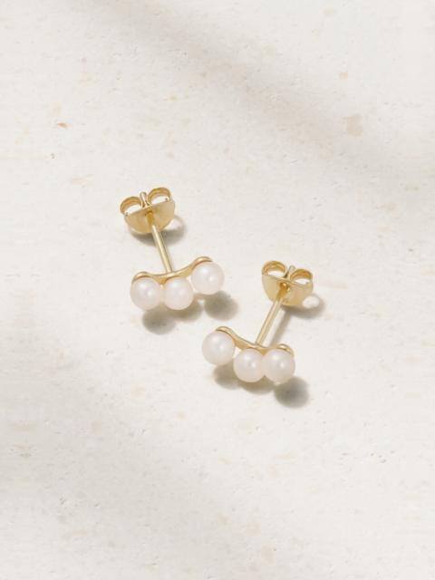 MATEO Trio 14-karat Gold Pearl Earrings