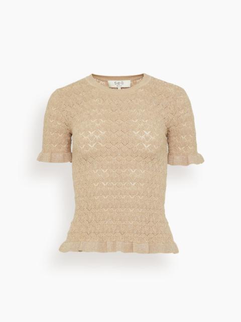 Sea Ruby Knit Tee in Champagne