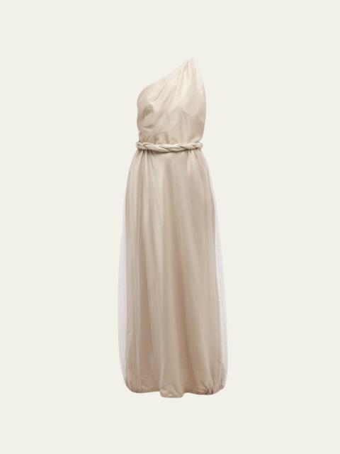 GIORGIO ARMANI One-Shoulder Gown with Braided Detail