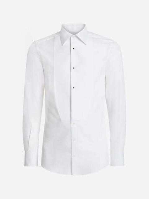 Gold fit tuxedo shirt in cotton poplin