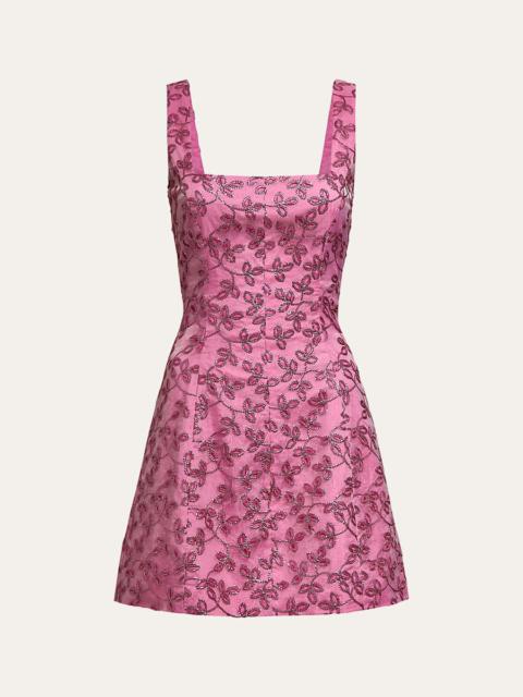 markarian Brooke Floral Sequined Mini Dress