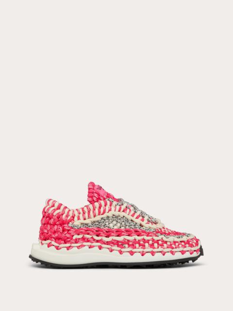 VALENTINO GARAVANI CROCHET SNEAKER IN FABRIC