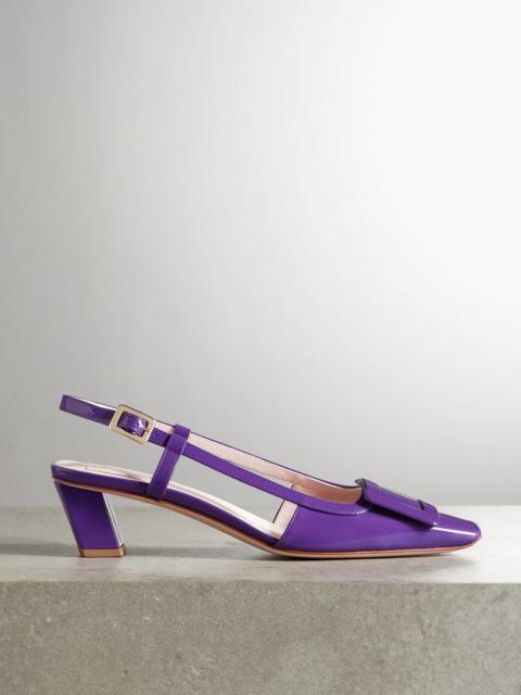 Roger Vivier Belle Vivier 45 patent-leather slingback pumps Purple