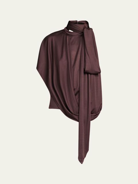 Dries Van Noten Huresta Asymmetric Draped Blouse