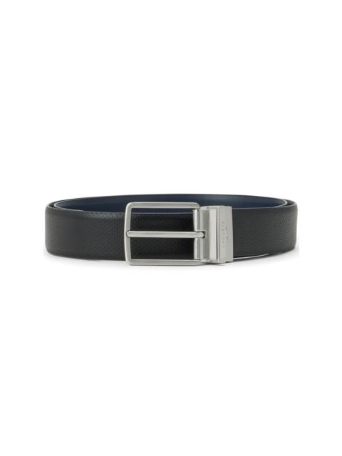 LACOSTE logo-engraved leather belt