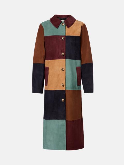 RIXO Patchwork suede coat