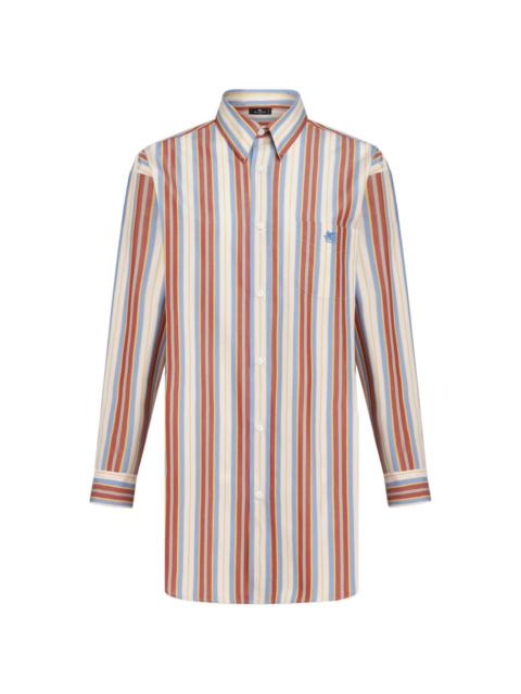 vertical-stripe cotton shirt