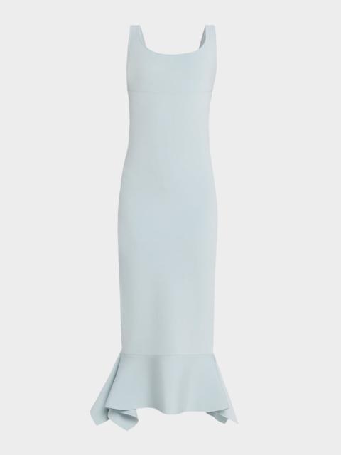 ROLAND MOURET Fit-And-Flare Knit Midi Dress