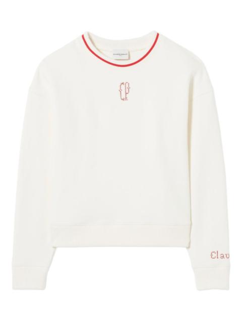 Claudie Pierlot embroidered-detail ribbed sweater