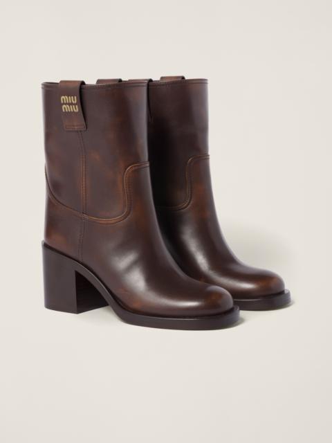 Fumé leather booties