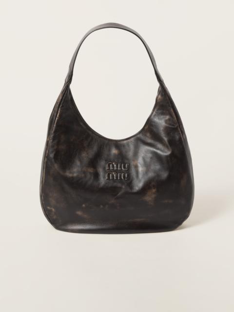 Nappa leather hobo bag