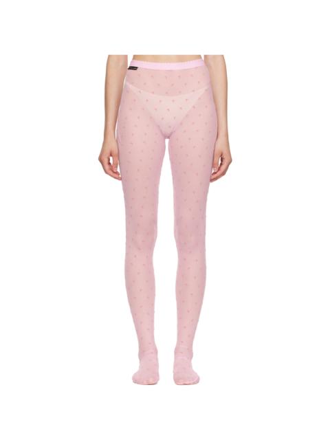 Marine Serre Pink Plumetis Mesh Tights