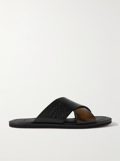 Berluti Sifnos Scritto Venezia Leather Sandals