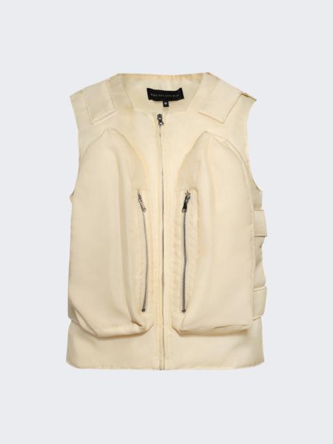 WHO DECIDES WAR Organza Bullet Point Vest Tan