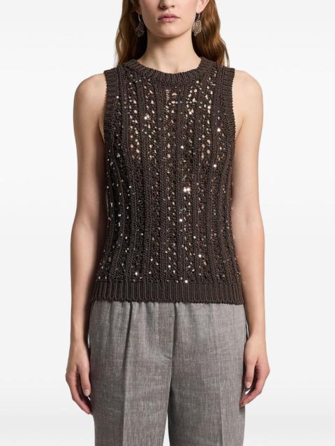 PESERICO sequinned cotton top