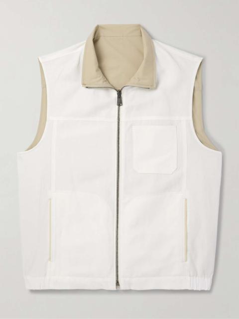 Reversible Linen and Silk-Blend Zip-Up Gilet