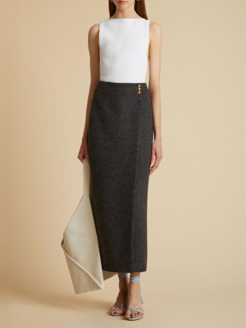 KHAITE The Terno Skirt in Grey