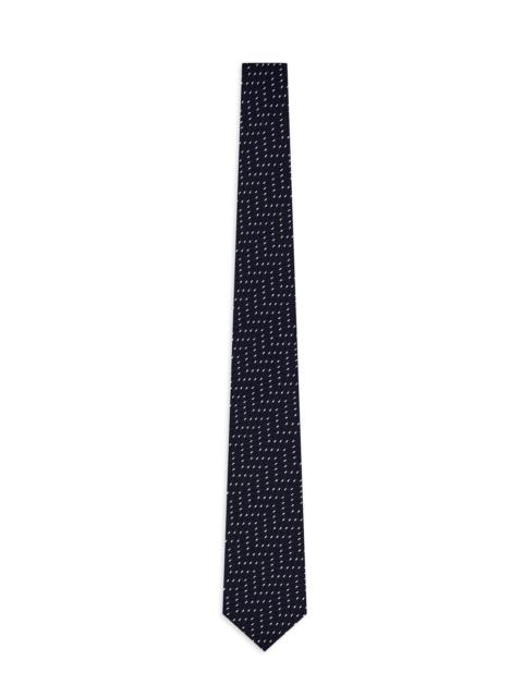 GIORGIO ARMANI Men's Wide Chevron Geometric Silk Tie - Black Fancy