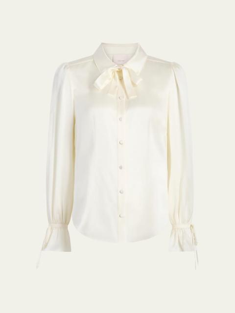 Cinq à Sept Troyer Long-Sleeve Silk Blouse