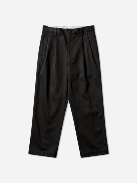 WACKO MARIA Men's Double Pleated Chino Trousers (Type-1) Black