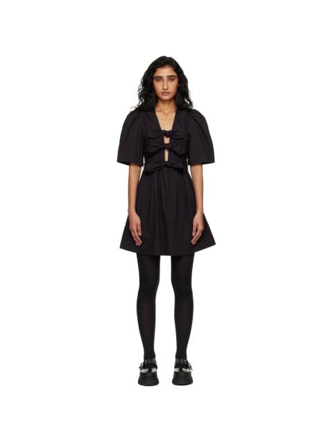 GANNI Black Cotton Minidress