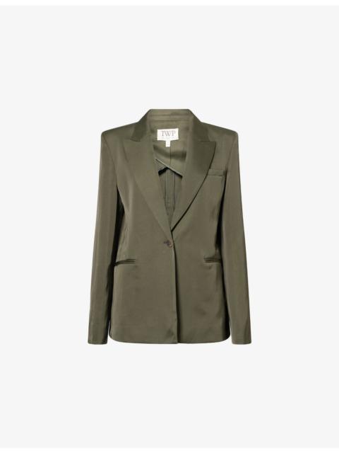 TWP Boy Peak-Lapel Linen-Blend Blazer
