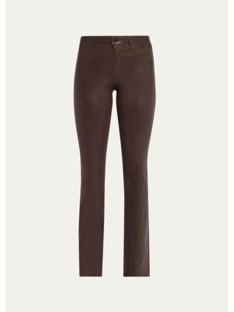 L'AGENCE Ruth High-Rise Coated Straight Raw Hem Jeans