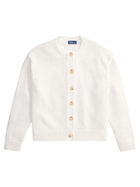 Polo Ralph Lauren Women's Linen-Blend Crewneck Cardigan - White